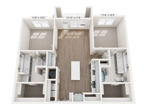 A top down view of a house with dimensions.
